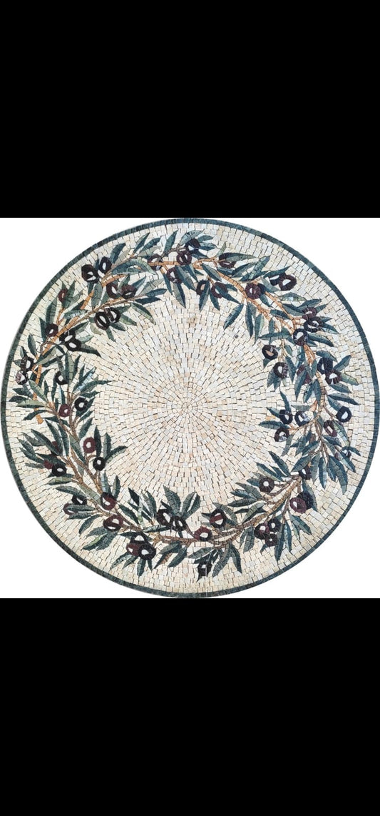 Mosaico de Piedra Natural Geométrico con Formas Arqueadas
Handmade Natural Stone Mosaic – Geometric Design with Arches