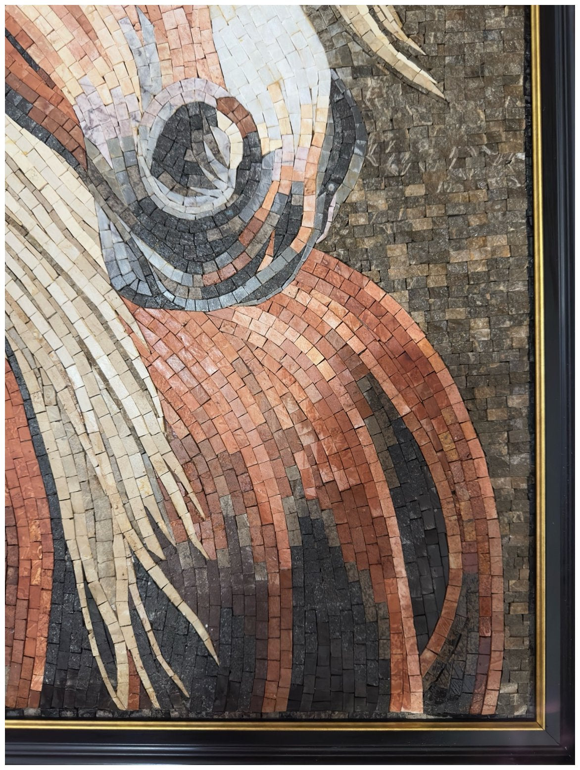 Mosaico de Piedra Natural “Caballo Majestuoso” – 100 × 80 cm
(Handmade Natural Stone Mosaic “Majestic Horse” – 100 × 80 cm)