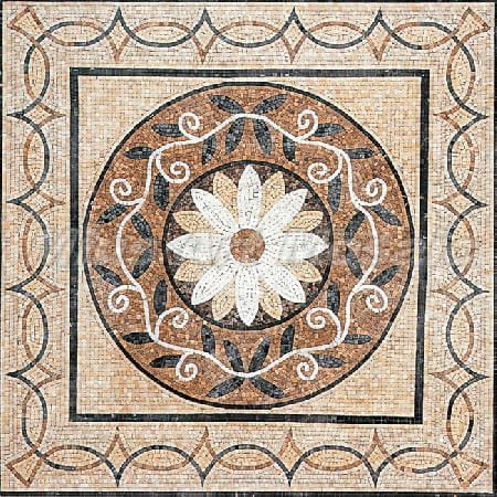 Mosaico de Piedra Natural Geométrico con Formas Arqueadas
Handmade Natural Stone Mosaic – Geometric Design with Arches
