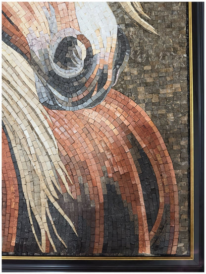Mosaico de Piedra Natural “Caballo Majestuoso” – 100 × 80 cm
(Handmade Natural Stone Mosaic “Majestic Horse” – 100 × 80 cm)