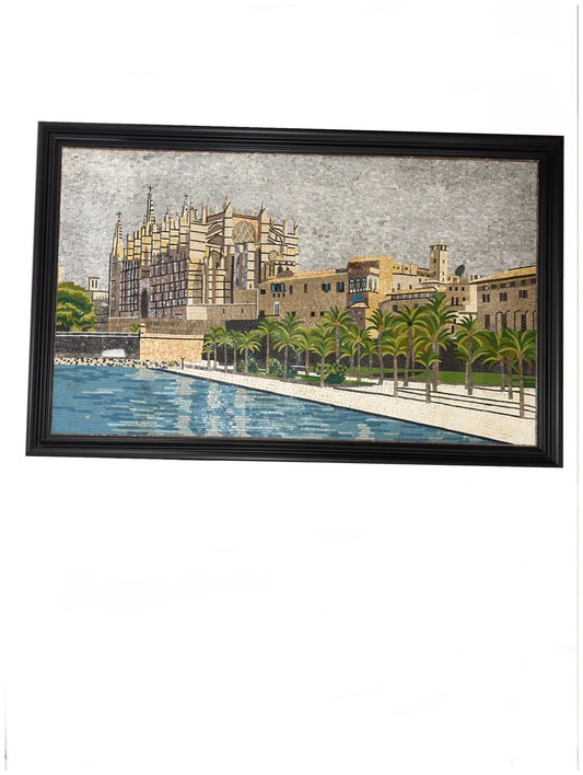 Mosaico de Piedra Natural “Catedral de Palma de Mallorca” – 100 × 150 cm
(Handmade Natural Stone Mosaic “Cathedral of Palma de Mallorca” – 100 × 150 cm)
